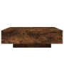 Mesa de centro con luces LED roble ahumado 100x100x31 cm by , Coffee table - Ref: Foro24-836606, Price: 117,50 €, Discount: %