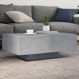 Mesa de centro con luces LED gris hormigón 85x55x31 cm de , Mesas de centro - Ref: Foro24-836612, Precio: 79,64 €, Descuento: %