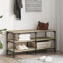 Banco zapatero madera de ingeniería roble Sonoma 100x38,5x49 cm by , Benches for halls and storage - Ref: Foro24-839044, Pric...