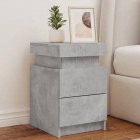 Mesita de noche con luces LED gris hormigón 35x39x55 cm by , Nightstands - Ref: Foro24-836755, Price: 81,80 €, Discount: %