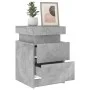 Mesita de noche con luces LED gris hormigón 35x39x55 cm by , Nightstands - Ref: Foro24-836755, Price: 81,80 €, Discount: %