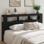 Cabecero con LED madera de ingeniería negro 200x18,5x103,5 cm de , Cabeceros y pies de cama - Ref: Foro24-837366, Precio: 99,...