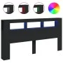 Kopfteil mit LED, schwarzem Holzwerkstoff, 200 x 18,5 x 103,5 cm von , Kopf- und Fußteile - Ref: Foro24-837366, Preis: 101,36...