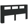 Cabecero con LED madera de ingeniería negro 200x18,5x103,5 cm de , Cabeceros y pies de cama - Ref: Foro24-837366, Precio: 99,...