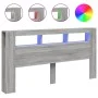 Cabecero LED madera ingeniería gris Sonoma 200x18,5x103,5 cm de , Cabeceros y pies de cama - Ref: Foro24-837370, Precio: 99,9...