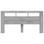 Sonoma gray engineered wood LED headboard 200x18.5x103.5 cm by , Headboards and footboards - Ref: Foro24-837370, Price: 101,4...