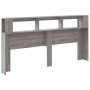 Sonoma gray engineered wood LED headboard 200x18.5x103.5 cm by , Headboards and footboards - Ref: Foro24-837370, Price: 101,4...