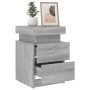 Mesitas de noche con luces LED 2 uds gris Sonoma 35x39x55 cm de , Mesitas de noche - Ref: Foro24-836760, Precio: 111,49 €, De...