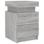 Nachttische mit LED-Lichtern, 2 Stück, in Grau Sonoma, 35x39x55 cm. von , Nachttische - Ref: Foro24-836760, Preis: 106,64 €, ...