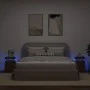 Mesitas de noche con luces LED 2 uds roble marrón 35x39x55 cm by , Nightstands - Ref: Foro24-836762, Price: 101,42 €, Discoun...