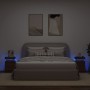 Mesitas de noche con luces LED 2 uds roble marrón 35x39x55 cm by , Nightstands - Ref: Foro24-836762, Price: 102,97 €, Discoun...