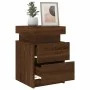 Mesitas de noche con luces LED 2 uds roble marrón 35x39x55 cm by , Nightstands - Ref: Foro24-836762, Price: 101,42 €, Discoun...