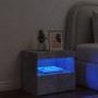 Mesita de noche con luces LED gris hormigón 50x40x45 cm by , Nightstands - Ref: Foro24-836769, Price: 53,03 €, Discount: %
