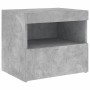 Mesita de noche con luces LED gris hormigón 50x40x45 cm by , Nightstands - Ref: Foro24-836769, Price: 53,03 €, Discount: %