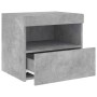 Mesita de noche con luces LED gris hormigón 50x40x45 cm by , Nightstands - Ref: Foro24-836769, Price: 53,03 €, Discount: %