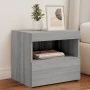 Mesitas de noche con luces LED 2 uds gris Sonoma 50x40x45 cm de , Mesitas de noche - Ref: Foro24-836774, Precio: 84,92 €, Des...