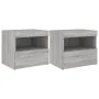 Mesitas de noche con luces LED 2 uds gris Sonoma 50x40x45 cm de , Mesitas de noche - Ref: Foro24-836774, Precio: 84,92 €, Des...