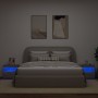 Nachttische mit LED-Lichtern, 2 Stück, in Grau Sonoma, 50x40x45 cm. von , Nachttische - Ref: Foro24-836774, Preis: 86,21 €, R...
