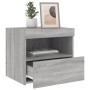 Mesitas de noche con luces LED 2 uds gris Sonoma 50x40x45 cm de , Mesitas de noche - Ref: Foro24-836774, Precio: 87,08 €, Des...