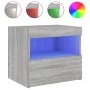 Mesitas de noche con luces LED 2 uds gris Sonoma 50x40x45 cm de , Mesitas de noche - Ref: Foro24-836774, Precio: 84,92 €, Des...