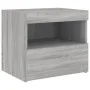Mesitas de noche con luces LED 2 uds gris Sonoma 50x40x45 cm de , Mesitas de noche - Ref: Foro24-836774, Precio: 84,92 €, Des...