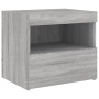 Nachttische mit LED-Lichtern, 2 Stück, in Grau Sonoma, 50x40x45 cm. von , Nachttische - Ref: Foro24-836774, Preis: 86,21 €, R...