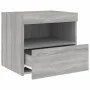 Mesitas de noche con luces LED 2 uds gris Sonoma 50x40x45 cm de , Mesitas de noche - Ref: Foro24-836774, Precio: 84,92 €, Des...