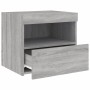 Nachttische mit LED-Lichtern, 2 Stück, in Grau Sonoma, 50x40x45 cm. von , Nachttische - Ref: Foro24-836774, Preis: 86,21 €, R...