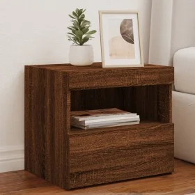 Mesitas de noche con luces LED 2 uds roble marrón 50x40x45 cm by , Nightstands - Ref: Foro24-836776, Price: 89,06 €, Discount: %