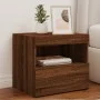 Mesitas de noche con luces LED 2 uds roble marrón 50x40x45 cm de , Mesitas de noche - Ref: Foro24-836776, Precio: 89,06 €, De...