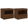 Mesitas de noche con luces LED 2 uds roble marrón 50x40x45 cm by , Nightstands - Ref: Foro24-836776, Price: 90,13 €, Discount: %