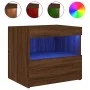 Mesitas de noche con luces LED 2 uds roble marrón 50x40x45 cm de , Mesitas de noche - Ref: Foro24-836776, Precio: 89,06 €, De...
