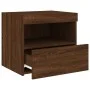 Mesitas de noche con luces LED 2 uds roble marrón 50x40x45 cm de , Mesitas de noche - Ref: Foro24-836776, Precio: 89,06 €, De...