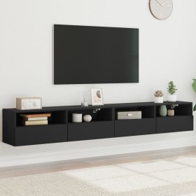Muebles de pared TV 2 uds madera ingeniería negro 100x30x30 cm by , TV Furniture - Ref: Foro24-836885, Price: 106,27 €, Disco...