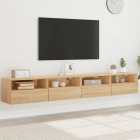 Wandmöbel für TV, 2 Stück, Eiche Sonoma Holz, 100x30x30 cm. von , TV-Möbel - Ref: Foro24-836887, Preis: 85,53 €, Rabatt: %