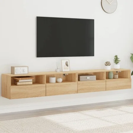 Wandmöbel für TV, 2 Stück, Eiche Sonoma Holz, 100x30x30 cm. von , TV-Möbel - Ref: Foro24-836887, Preis: 84,24 €, Rabatt: %