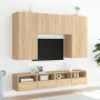 Wandmöbel für TV, 2 Stück, Eiche Sonoma Holz, 100x30x30 cm. von , TV-Möbel - Ref: Foro24-836887, Preis: 85,53 €, Rabatt: %
