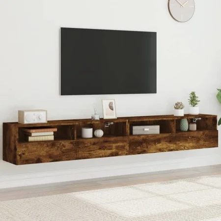 Muebles de pared de TV 2 uds madera roble ahumado 100x30x30 cm de , Muebles TV - Ref: Foro24-836891, Precio: 99,51 €, Descuen...