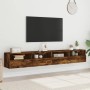 TV-Wandmöbel 2 Stück Eichenholz geräuchert 100x30x30 cm von , TV-Möbel - Ref: Foro24-836891, Preis: 101,17 €, Rabatt: %
