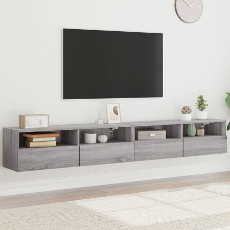 Wand-TV-Möbel 2 Stück in Sonoma-Grau aus Holz 100x30x30 cm von , TV-Möbel - Ref: Foro24-836893, Preis: 106,56 €, Rabatt: %