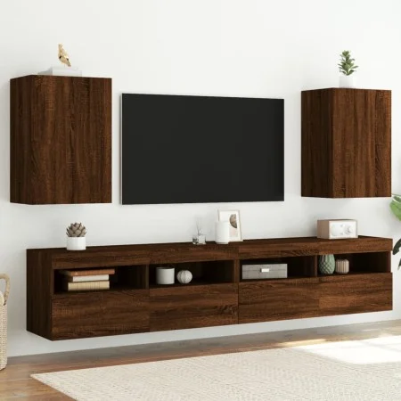 Wand-TV-Möbel 2 Stück aus braunem Eichenholz 40,5x30x60 cm von , TV-Möbel - Ref: Foro24-836923, Preis: 67,46 €, Rabatt: %