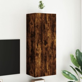 Mueble de TV de pared madera roble ahumado 40,5x30x102 cm