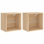 Wand-Nachttische mit LED-Lichtern, 2 Stück, Sonoma-Eiche. von , TV-Möbel - Ref: Foro24-837069, Preis: 44,75 €, Rabatt: %