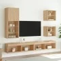 Mesitas de noche de pared con luces LED 2 unidades roble Sonoma by , TV Furniture - Ref: Foro24-837069, Price: 44,20 €, Disco...