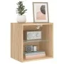 Mesitas de noche de pared con luces LED 2 unidades roble Sonoma by , TV Furniture - Ref: Foro24-837069, Price: 44,20 €, Disco...