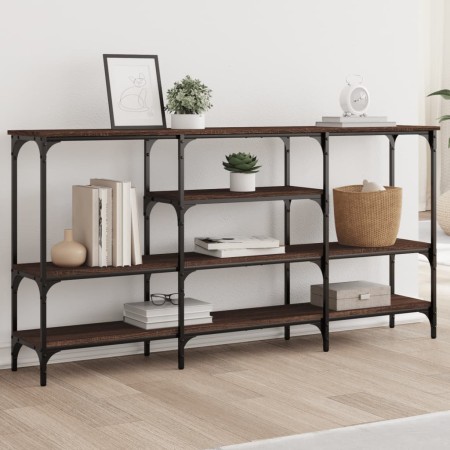 Mesa consola madera de ingeniería marrón roble 160x29x80 cm by , Side tables - Ref: Foro24-839067, Price: 85,44 €, Discount: %