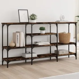Mesa consola madera de ingeniería roble ahumado 160x29x80 cm by , Side tables - Ref: Foro24-839065, Price: 81,43 €, Discount: %