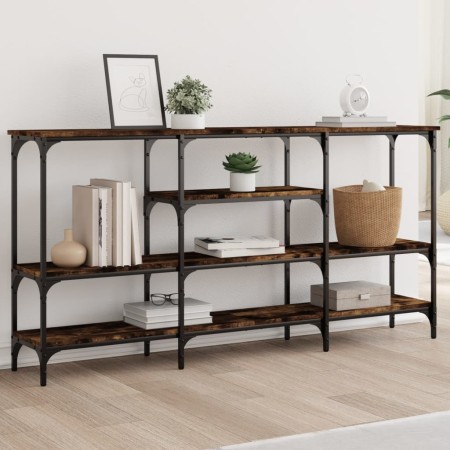 Mesa consola madera de ingeniería roble ahumado 160x29x80 cm by , Side tables - Ref: Foro24-839065, Price: 82,47 €, Discount: %