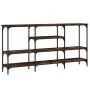 Mesa consola madera de ingeniería roble ahumado 160x29x80 cm by , Side tables - Ref: Foro24-839065, Price: 81,43 €, Discount: %