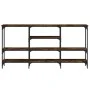 Mesa consola madera de ingeniería roble ahumado 160x29x80 cm by , Side tables - Ref: Foro24-839065, Price: 81,43 €, Discount: %